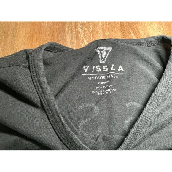 VISSLA Raised by Waves Black Pocket T Shirt Men's Medium Vintage Wash - Picture 4 of 6